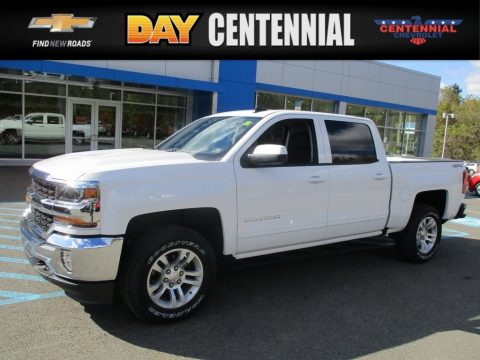 Summit White Chevrolet Silverado 1500 LT Crew Cab 4x4.  Click to enlarge.