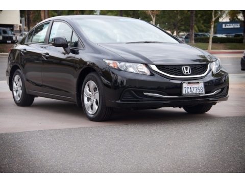 Crystal Black Pearl Honda Civic LX Sedan.  Click to enlarge.