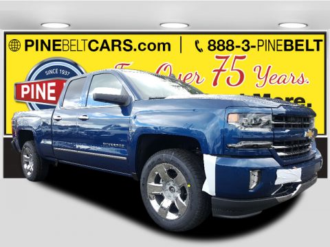 Deep Ocean Blue Metallic Chevrolet Silverado 1500 LTZ Double Cab 4x4.  Click to enlarge.