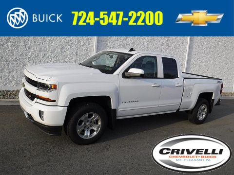 Summit White Chevrolet Silverado 1500 LT Double Cab 4x4.  Click to enlarge.