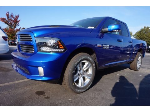 Blue Streak Pearl Ram 1500 Sport Quad Cab.  Click to enlarge.