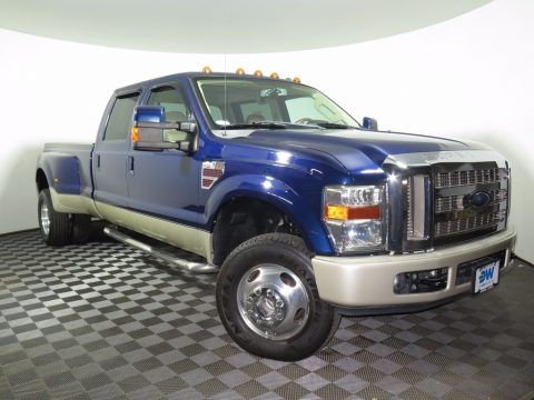 Dark Blue Pearl Metallic Ford F350 Super Duty King Ranch Crew Cab 4x4 Dually.  Click to enlarge.