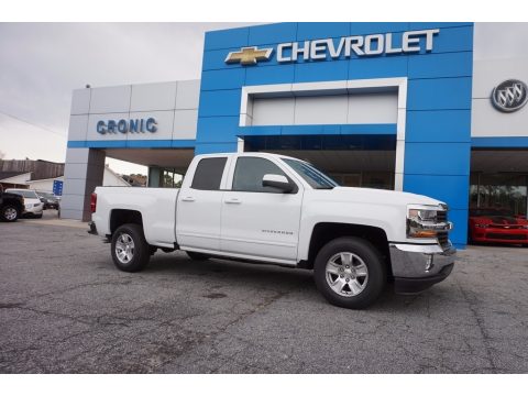 Summit White Chevrolet Silverado 1500 LT Double Cab.  Click to enlarge.