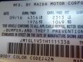 Mazda Color Code 42M Deep Crystal Blue Mica #10