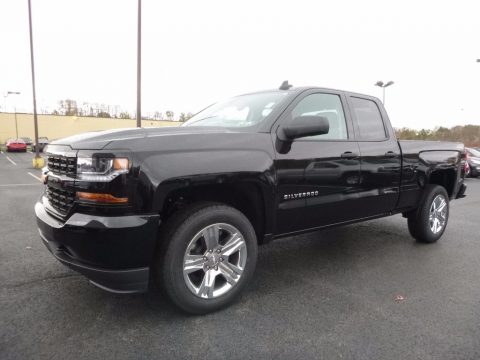 Black Chevrolet Silverado 1500 Custom Double Cab 4x4.  Click to enlarge.