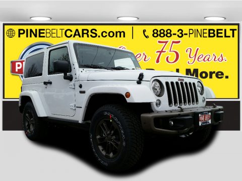 Bright White Jeep Wrangler 75th Anniversary Edition 4x4.  Click to enlarge.