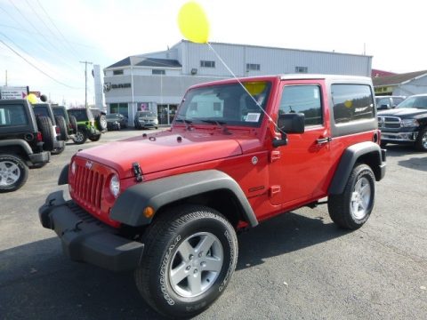 Firecracker Red Jeep Wrangler Sport.  Click to enlarge.