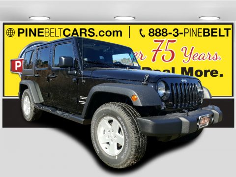 Black Jeep Wrangler Unlimited Sport 4x4.  Click to enlarge.