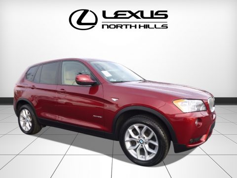 Vermilion Red Metallic BMW X3 xDrive 35i.  Click to enlarge.