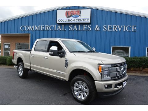 White Gold Ford F250 Super Duty Platinum Crew Cab 4x4.  Click to enlarge.