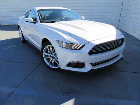 White Platinum Ford Mustang Ecoboost Coupe.  Click to enlarge.