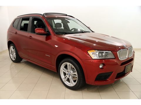 Vermilion Red Metallic BMW X3 xDrive35i.  Click to enlarge.
