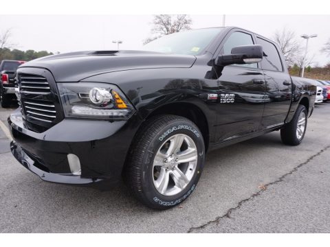 Brilliant Black Crystal Pearl Ram 1500 Sport Crew Cab.  Click to enlarge.