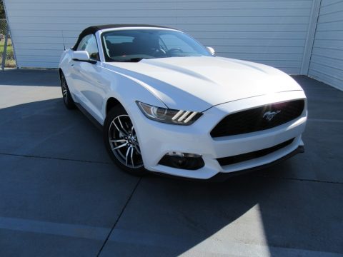 White Platinum Ford Mustang EcoBoost Premium Convertible.  Click to enlarge.