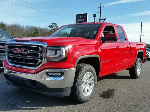 Cardinal Red GMC Sierra 1500 SLE Double Cab 4WD.  Click to enlarge.
