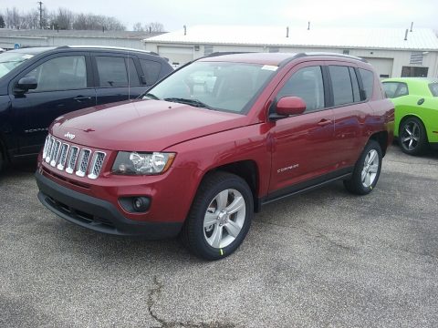 Deep Cherry Red Crystal Pearl Jeep Compass Latitude 4x4.  Click to enlarge.