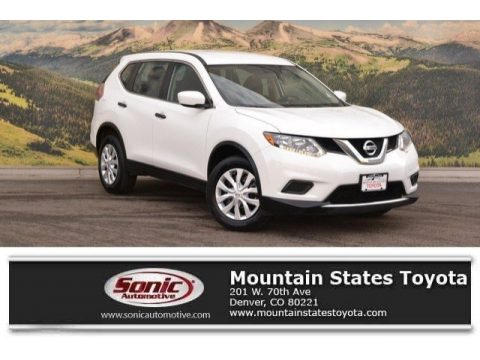 Glacier White Nissan Rogue S AWD.  Click to enlarge.