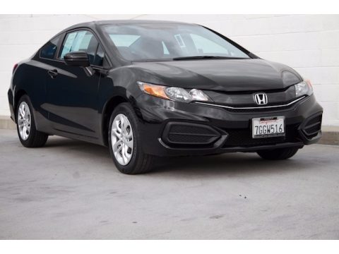 Crystal Black Pearl Honda Civic LX Coupe.  Click to enlarge.