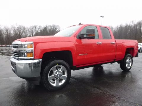 Red Hot Chevrolet Silverado 2500HD Work Truck Double Cab 4x4.  Click to enlarge.