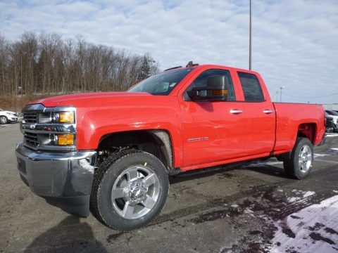 Red Hot Chevrolet Silverado 2500HD Work Truck Double Cab 4x4.  Click to enlarge.