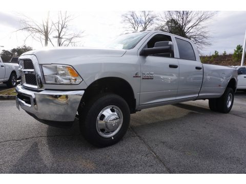 Bright Silver Metallic Ram 3500 Tradesman Crew Cab 4x4 Dual Rear Wheel.  Click to enlarge.
