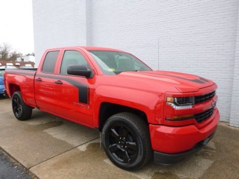 Red Hot Chevrolet Silverado 1500 Custom Double Cab 4x4.  Click to enlarge.