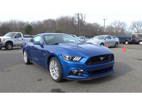 Lightning Blue Ford Mustang GT Premium Coupe.  Click to enlarge.