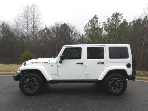 Bright White Jeep Wrangler Unlimited Rubicon Hard Rock 4x4.  Click to enlarge.