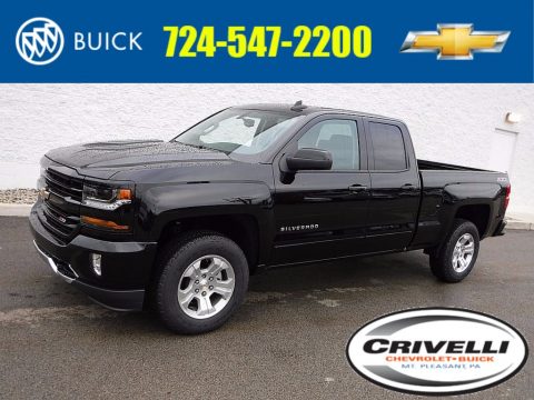 Black Chevrolet Silverado 1500 LT Double Cab 4x4.  Click to enlarge.