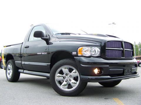 Black Dodge Ram 1500 SLT Rumble Bee Regular Cab 4x4.  Click to enlarge.