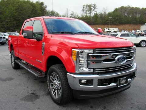 Race Red Ford F250 Super Duty Lariat Crew Cab 4x4.  Click to enlarge.