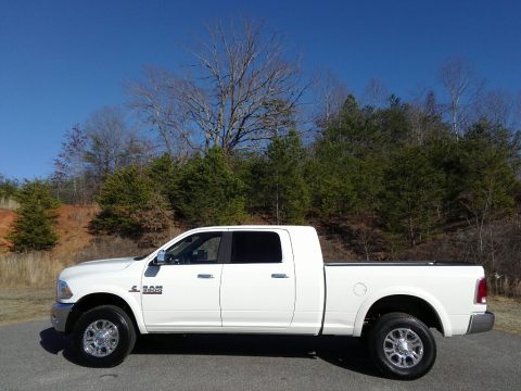 Pearl White Ram 3500 Laramie Mega Cab 4x4.  Click to enlarge.