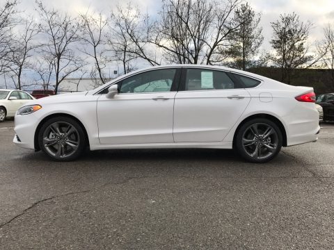 White Platinum Ford Fusion Sport AWD.  Click to enlarge.