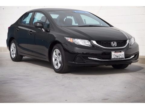 Crystal Black Pearl Honda Civic LX Sedan.  Click to enlarge.
