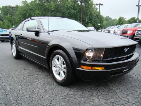 Black Ford Mustang V6 Deluxe Coupe.  Click to enlarge.