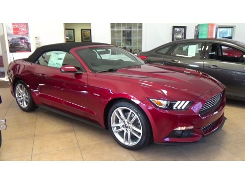 Ruby Red Ford Mustang EcoBoost Premium Convertible.  Click to enlarge.