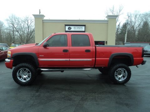 Fire Red GMC Sierra 2500HD SLT Crew Cab 4x4.  Click to enlarge.