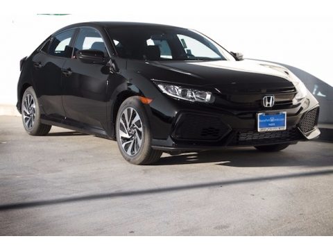 Crystal Black Pearl Honda Civic LX Hatchback.  Click to enlarge.