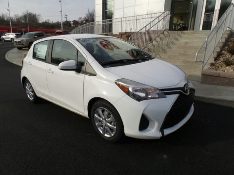 Super White Toyota Yaris 5-Door LE.  Click to enlarge.
