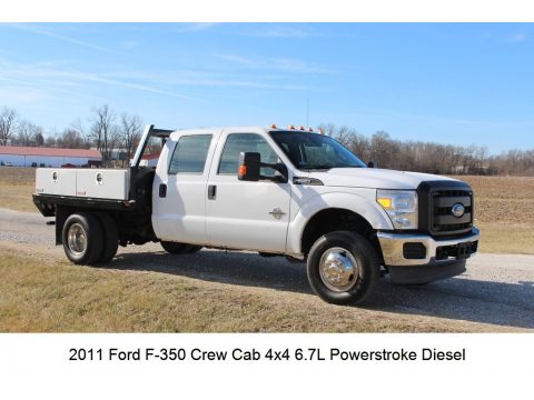 Oxford White Ford F350 Super Duty XL Crew Cab 4x4 Dually.  Click to enlarge.