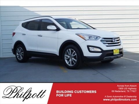 Frost White Pearl Hyundai Santa Fe Sport 2.0T FWD.  Click to enlarge.