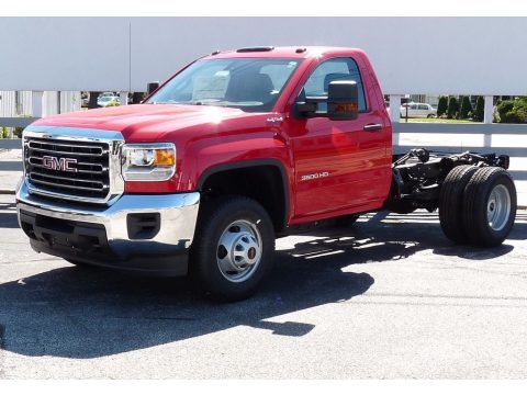 Cardinal Red GMC Sierra 3500HD Regular Cab Chassis 4x4.  Click to enlarge.