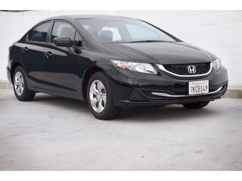 Crystal Black Pearl Honda Civic LX Sedan.  Click to enlarge.