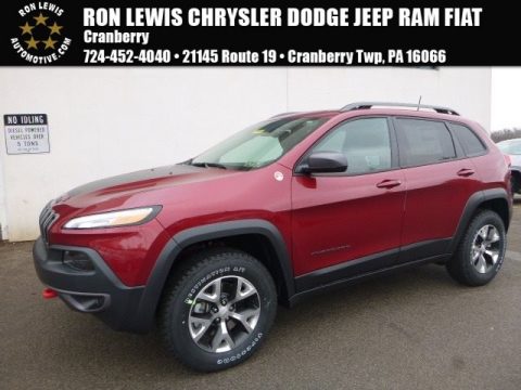 Deep Cherry Red Crystal Pearl Jeep Cherokee Trailhawk 4x4.  Click to enlarge.