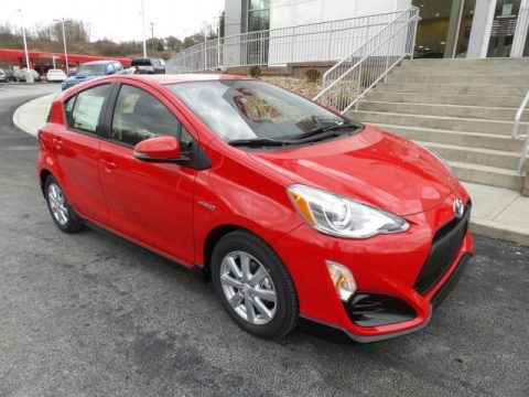 Absolutly Red Toyota Prius c Two.  Click to enlarge.