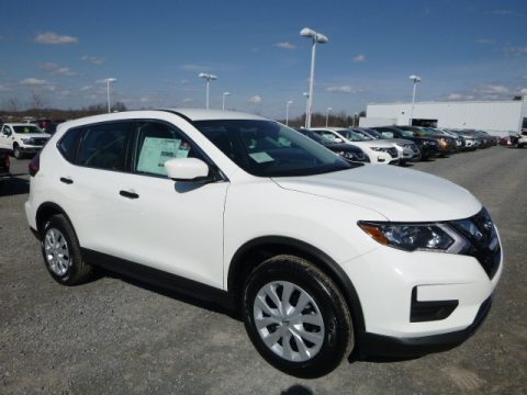 Glacier White Nissan Rogue S AWD.  Click to enlarge.
