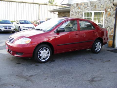 Impulse Red Toyota Corolla CE.  Click to enlarge.