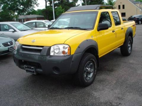 Solar Yellow Nissan Frontier XE V6 Crew Cab 4x4.  Click to enlarge.