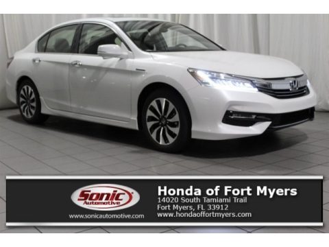 White Orchid Pearl Honda Accord Hybrid Touring Sedan.  Click to enlarge.