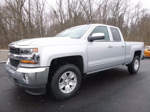 Silver Ice Metallic Chevrolet Silverado 1500 LT Double Cab 4x4.  Click to enlarge.